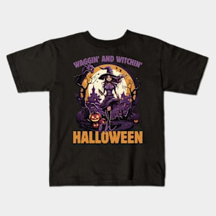 Creepin' It Real with Dog Witches Kids T-Shirt